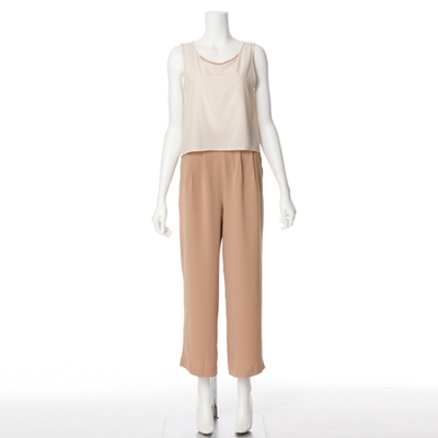 ビジュー装飾ワイドパンツコンビネゾン