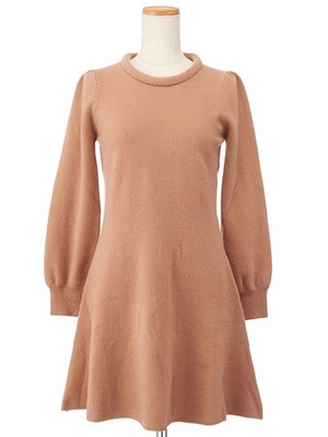 アッシュクニットフレアワンピ