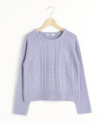 ショート丈ケーブルプルオーバー