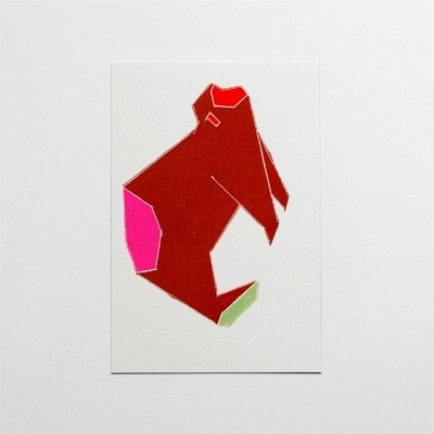 齊藤純デザイン 年賀状【グリーン/ピンク】