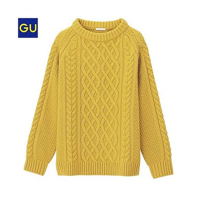 ウールブレンドケーブルセーター（長袖）