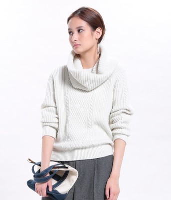 サーモキャッチスヌード付きニット