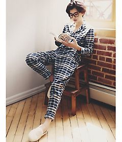 ＰＪ　ＲＯＯＭ／フランネルチェックロンパース