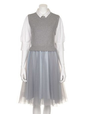 FRAY I.D (フレイアイディー)  ニットベストコンビワンピース