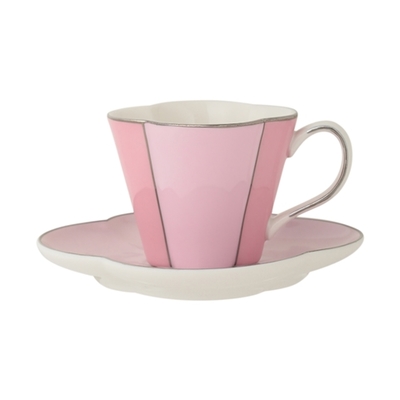 【フランフラン】エミリア カップ&ソーサー ピンク