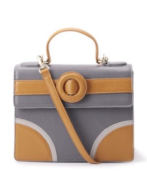 バックル付配色バッグ