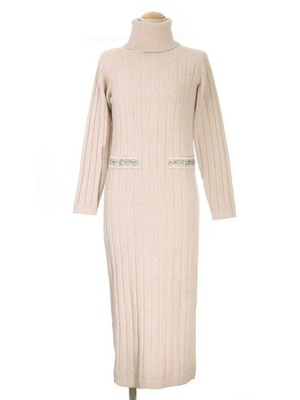 【sweet11月号掲載】【1stline】ポケットビジューアンゴラ混ニットマキシワンピ