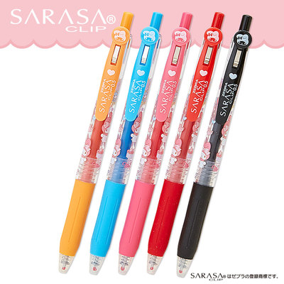 マイメロディ ノック式ジェルボールペン【SARASA CLIP】5色セット