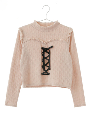Frill Lace Up Tops