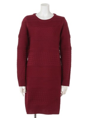 Pe柄編みニットOP