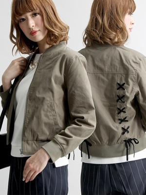 レースアップブルゾン