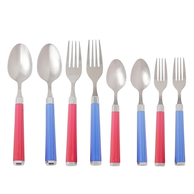 カトラリー 8Pセット レッドｘブルー