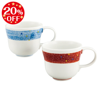 花文 ペアマグカップ