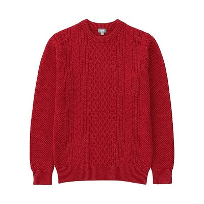 ＭＥＮ　ヒートテックケーブルクルーネックセーター（長袖）