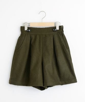 脇ボタンキュロットパンツ