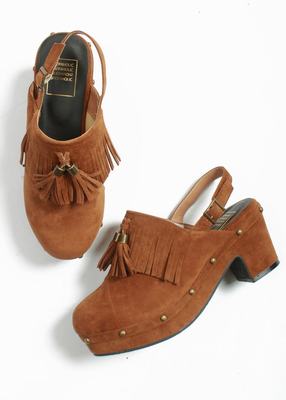 スウェードサボサンダル フリンジ