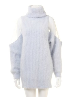 チュールアンゴラニットワンピース