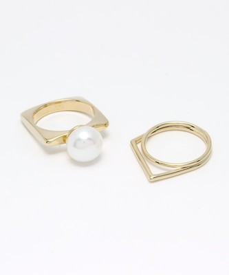 スクエアパール風リング