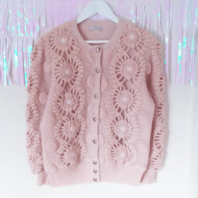 SUGAR PINK FLOWER Cardigan