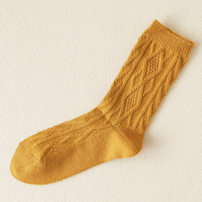 毛混ダイヤケーブルソックス