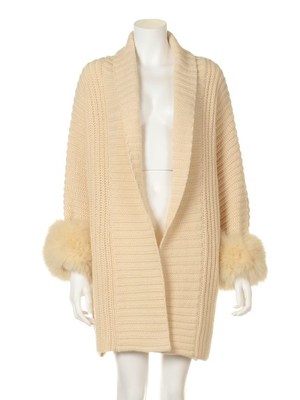 snidel (スナイデル)  ファー付きニットガウン