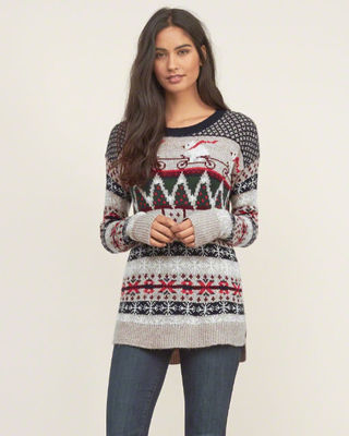 PATTERNED CREW SWEATER