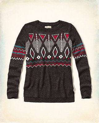 Patterned Crew Sweater