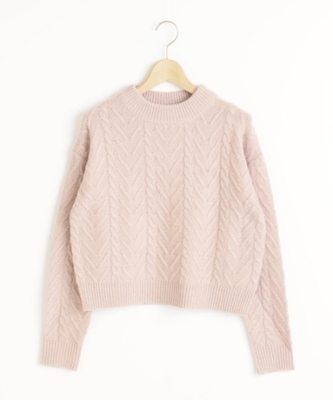 アラン柄ニットプルオーバー