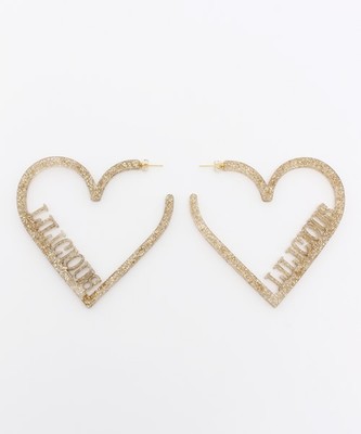 ハートロゴアクリルピアス