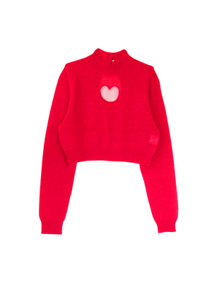 heart highneckknit