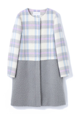 シャギーチェックコート