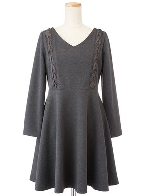 レースアップフレアワンピ