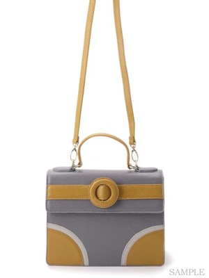 バックル付配色バッグ