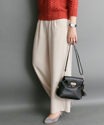 〈ROSSO〉無地ワイドパンツ