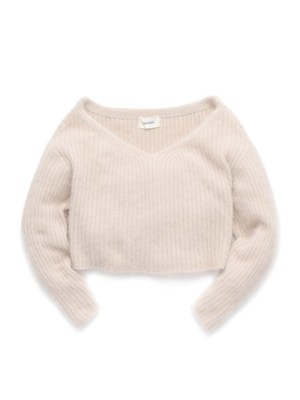 snidel アンゴラショートニットプルオーバー