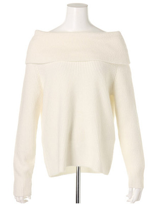 オフショルあぜニットプルオーバー