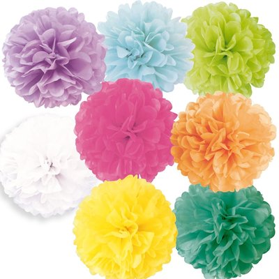 ペーパーフラワー カラフル 混色 38cm 10個セット