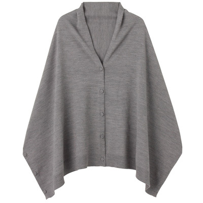 幾通りにも使えるウールシルクケープ