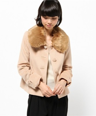 ファー襟ステンカラーショートコート