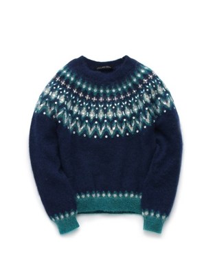 Lily Brown ビジュー付ノルディック柄プル