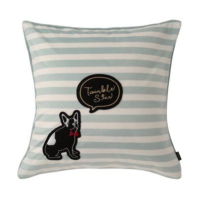 トゥインクル スター クッションカバー 450x450 ライトグリーンxホワイト