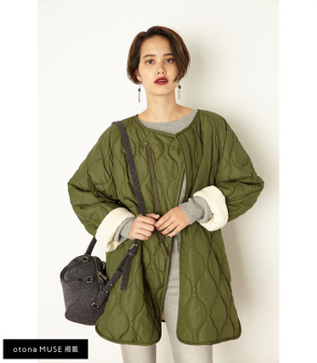 QUILTINGノーカラーCOAT