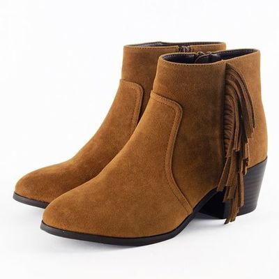 フリンジショートブーツ