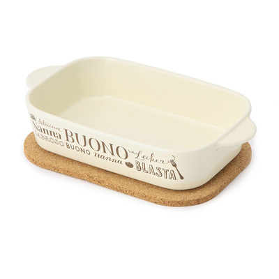 コルクマット付き耐熱皿