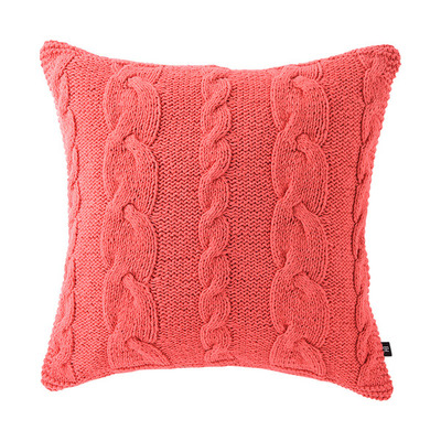 ニット　クッションカバー　４５ｃｍ×４５ｃｍ　レッド