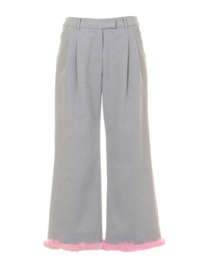 FUR TRIMMING PANTS