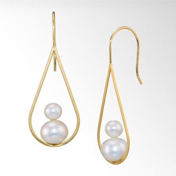 PEARL TEAR PIERCED EARRINGS
