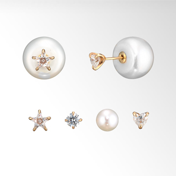 STAR JEWELRY Girl PEARL CATCH PIERCED EARRINGS
