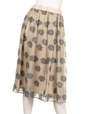 花柄カットジャガードスカート