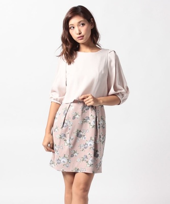 ファビュラス　アンジェラ  スリットスリーブドッキングワンピース